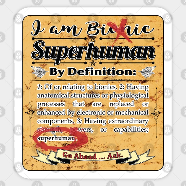 Bionic Superhuman Definition Sticker by YOPD Artist